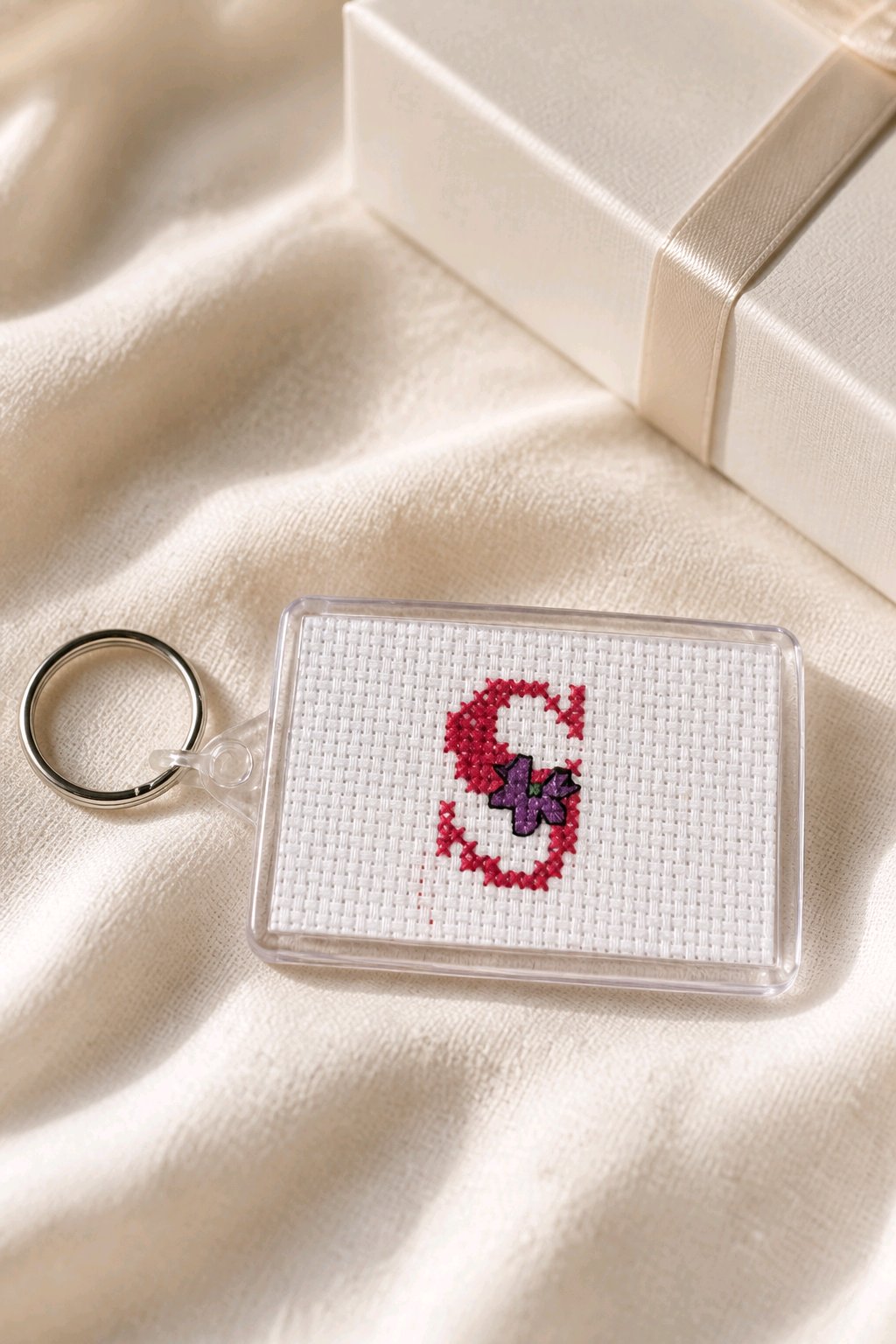 CROSS STITCH LARGE KEYRINGS INCLUDING P&P TO UK SALE ON 2 ITEMS + ACROSS MY SHOP CODE 283