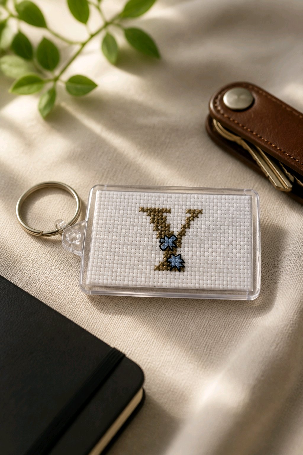 CROSS STITCH LARGE KEYRINGS INCLUDING P&P TO UK SALE ON 2 ITEMS + ACROSS MY SHOP CODE 290