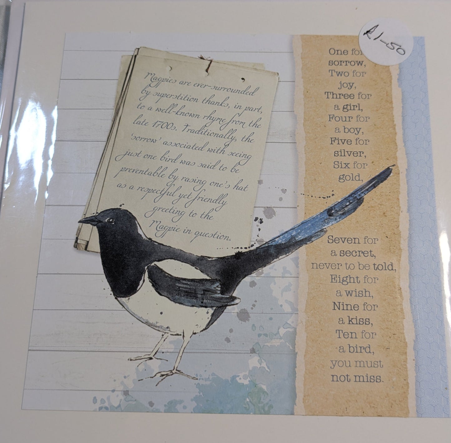 HAND MADE 6x6 INCH BIRD CARDS SALE ON 2 ITEMS ACROSS MY SHOP INCLUDING P&P TO UK  CODE 6