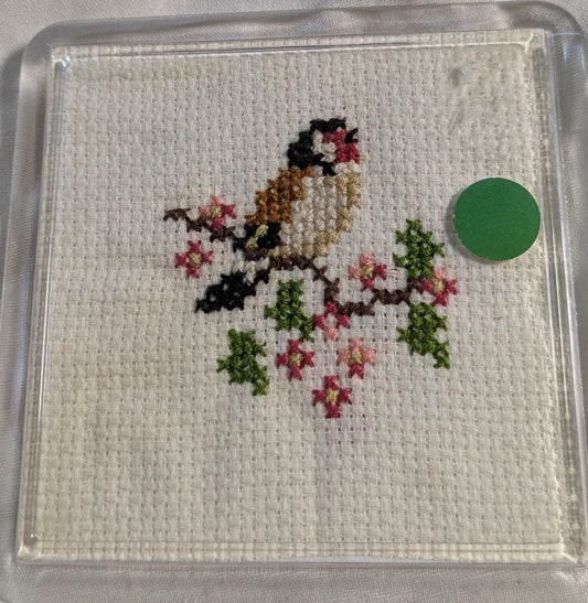 HAND MADE CROSS STICH COASTER INCLUDING P&P TO UK SALE ON 2 ITEMS PLUS ACROSS MY SHOP CODE 115