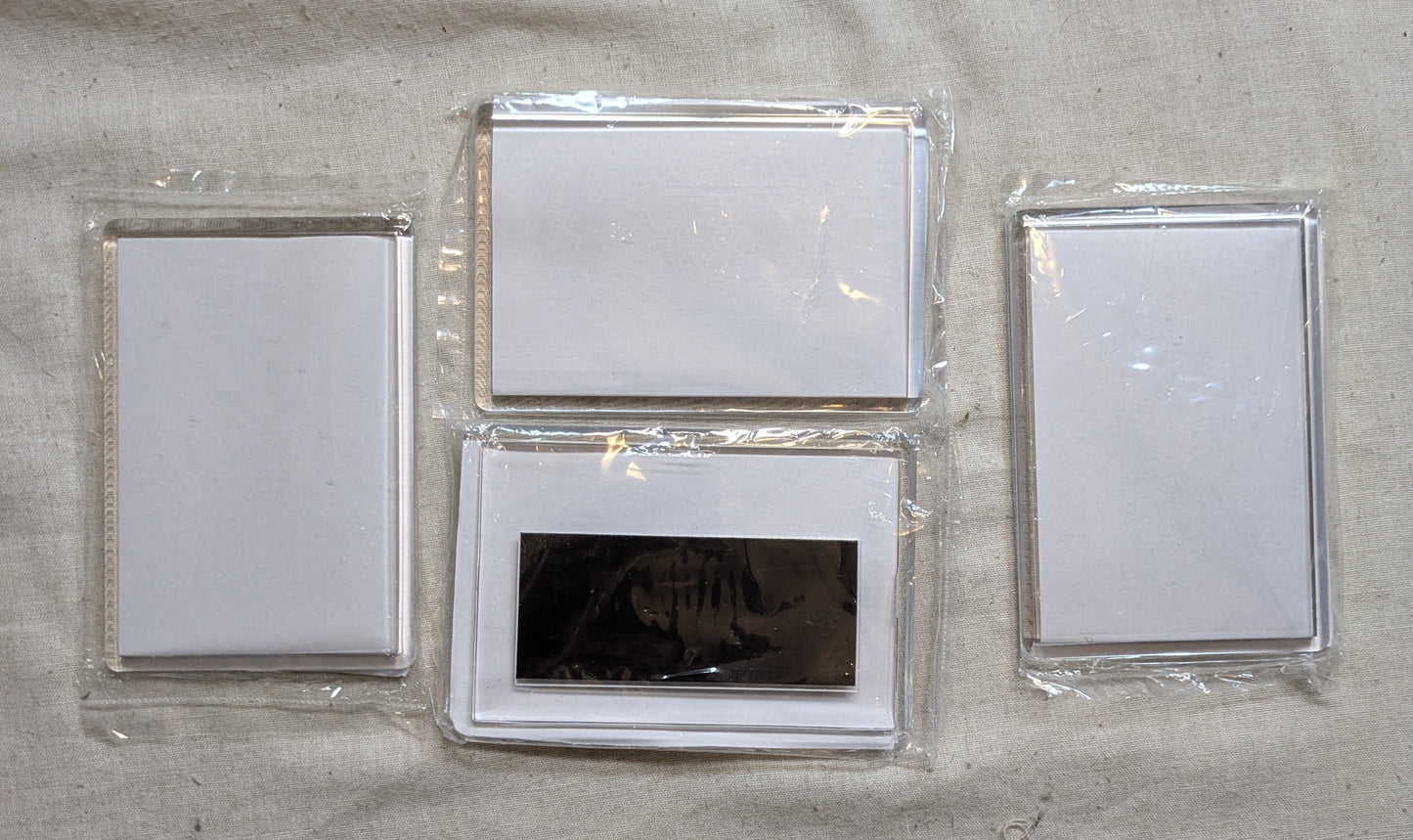 4 CROSS STITCH BLANK FRIDGE MAGNETS SIZE 65MM X 95MM BITS INCLUDING P&P TO UK CODE 100