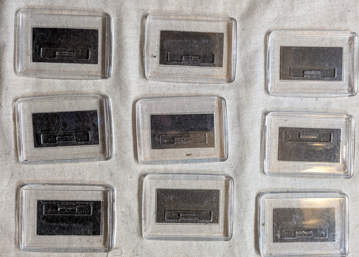 9 CROSS STITCH BLANK FRIDGE MAGNETS SIZE 55MM X 35MMBITS INCLUDING P&P TO UK CODE 103