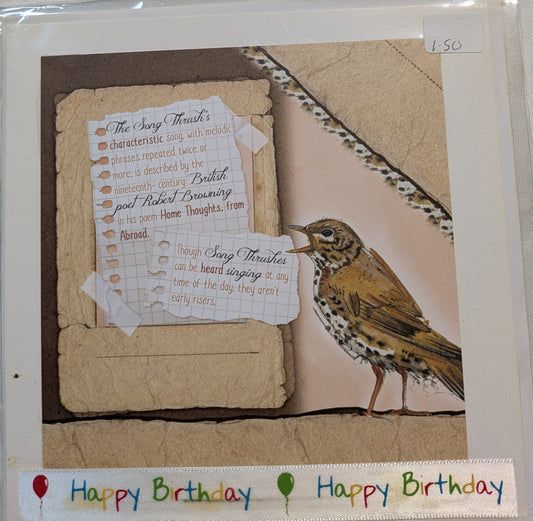 6x6 INCH BIRD CARDS HAPPY BIRTHDAY INCLUDING P&P TO UK  CODE 42