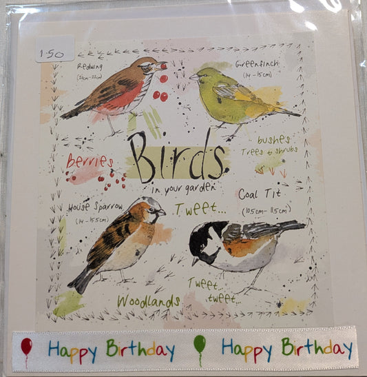 6x6 INCH BIRD CARDS HAPPY BIRTHDAY INCLUDING P&P TO UK  CODE 41
